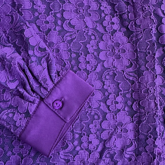 Kettlewell Verity lace blouse in pansy, size S - Picture 3 of 4